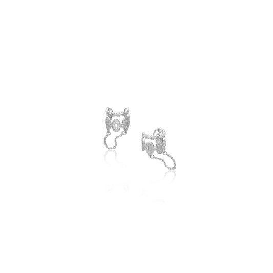 Silver Ear-cuffs with chain (single)